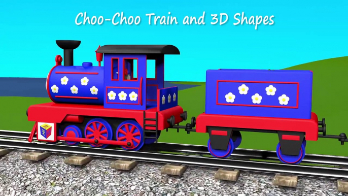 Shapes for kids kindergarten toddlers preschoolers. Shape train. Choo-Choo and 3D shapes. Cartoon