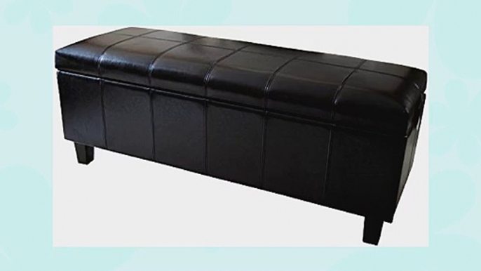 Leather Ottoman Blanket Bedding Box Storage Bench Seat Footstool (Dark Brown)