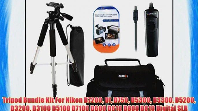 Tripod Bundle Kit For Nikon D7200 Df D750 D5300 D3300 D5200 D3200 D3100 D5100 D7100 D600 D610