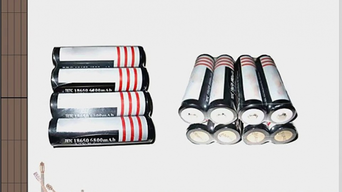 12Pcs TETC 18650 3.7V 6800mAh Lithium Ion Parallel Battery with dual Charger