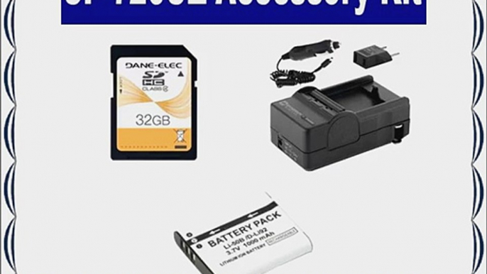 Olympus SP-720UZ Digital Camera Accessory Kit includes: SDLI50B Battery SDM-192 Charger SD32GB