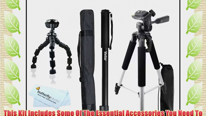 Triple Tripod Accessory Bundle Kit For Nikon Coolpix P300 Digital Camera Includes 57 Inch Pro