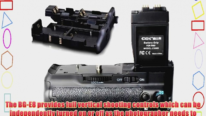 DBK? Battery Grip for Canon EOS 550D 600D 700D Rebel T2i T3i T5i DSLR Cameras BG-E8