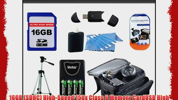 16GB Accessory Kit For CANON POWERSHOT A1400 A1300 A810 SX160 IS SX160IS IS SX150IS SX150 IS