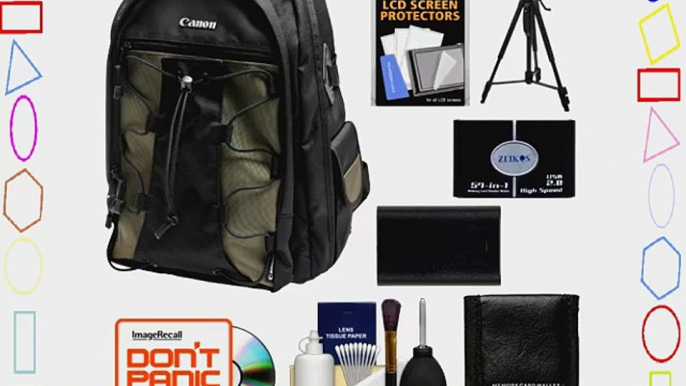 Canon 200EG Deluxe Digital SLR Camera Backpack Case   LP-E6 Battery   Tripod   Accessory Kit