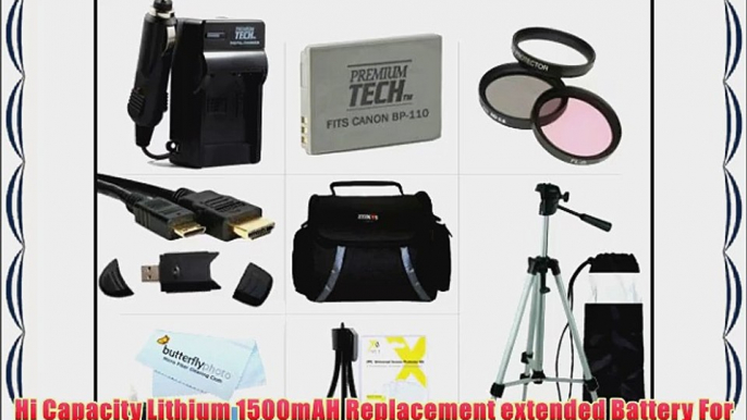 Must Have Accessory Kit For Canon VIXIA HF R21 HF R20 HF R200 Full HD Camcorder Includes Extended