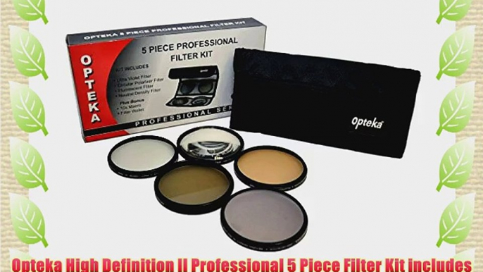 Opteka High Definition II Professional 5 Piece Filter Kit includes UV CPL FL ND4 and 10x Macro