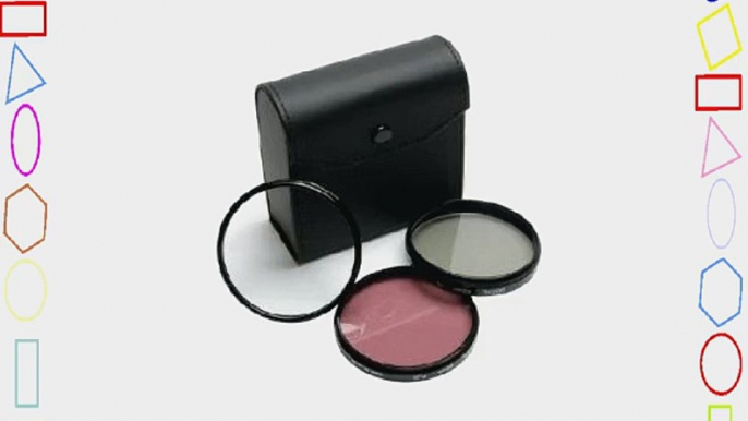 Sony DCR-SR300 DCR-SR300C - 37mm High Resolution 3-piece Filter Set (UV Fluorescent Polarizer)