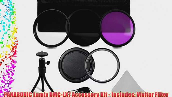 PANASONIC Lumix DMC-LX7 Accessory Kit - Includes: Vivitar Filter Kit (UV CPL FLD)   LX7 Lens