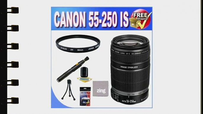 CANON 55-250 LENS EF-S IS 4-5.6   UV Filter   Lens Pen Cleaner   Microfiber Cleaning Cloth