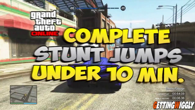 GTA 5 Online - Complete ALL 50 Stunt Jumps in Under 10 Minutes - GTA V Stunt Jump Fastest Method