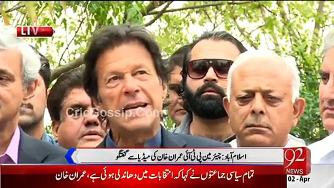 Chairman PTI Imran Khan Media Talk 2nd April 2015 - Next Election Will Be Rigging Free