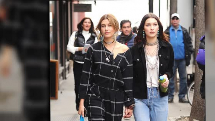 Bella Hadid And Hailey Baldwin Take A Fashionable Break From Photo Shoot