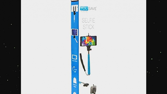 Yousave Accessories Selfie Stick Handheld Telescopic Monopod With Bluetooth Remote Button Mobile Phone Holder