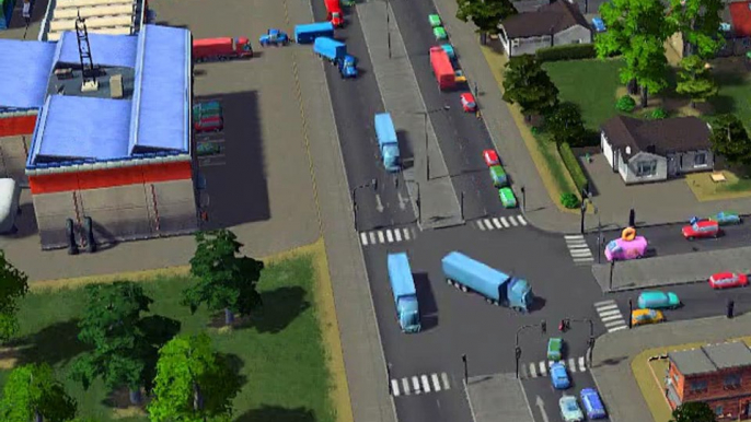 Cities: Skylines Vehicles turning on a straight arrow and going straight on a straight/left turn arrow