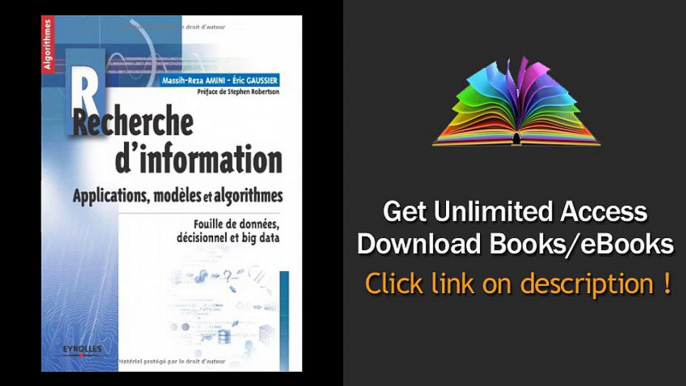 Download PDF Recherche dinformation - Applications modles et algorithmes Fouille de donnes dcisionnel et big data