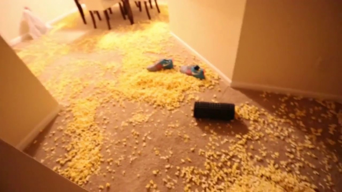 NBA Pop corn prank : DeMarcus Cousins, Rudy Gay And Reggie Evans Filled Nik Stauskas’ House With Popcorn!