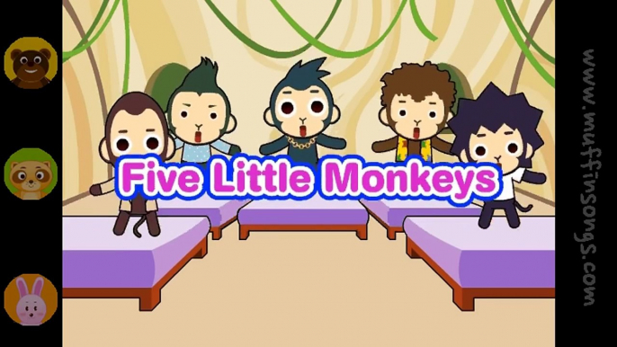 Muffin Songs - Five Little Monkeys   | nursery rhymes & children songs with lyrics | muffin songs