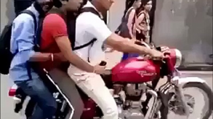 Very Funny Motor Bike One  Wheeling