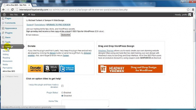 Wordpress All in One SEO plugin tutorial