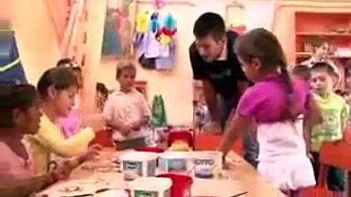 Tennis star Novak Djokovic visits inclusive kindergarten in Serbia