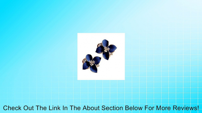 Pooqdo(TM) Fashion Elegant Cute Lady Girls Blue Flower Crystal Ear Stud Earrings Review