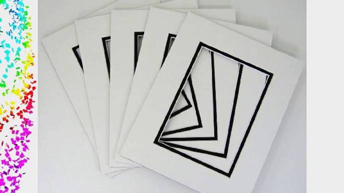 Pack of 32 8x10 WHITE/BLACK Double Mats Mattes for 5x7 photo with White Core Bevel Cut   Backing