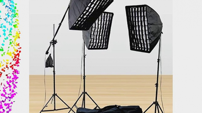 Fancierstudio 2400 Watt Light Kit Lighting Kit Three Softbox With Grid New Model FGD2 By Fancierstudio