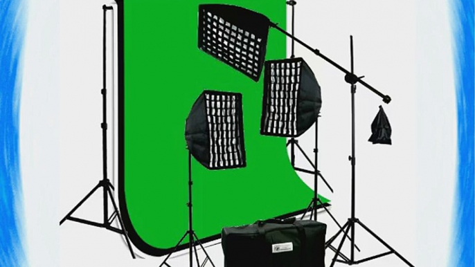 ePhoto 3 x Premium HoneyComb Softbox Photography Studio Video Lighting Kit Boom Stand Hair