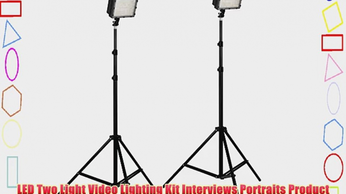 LED Two Light Video Lighting Kit Interviews Portraits Product Photography NEW MODEL LED 160