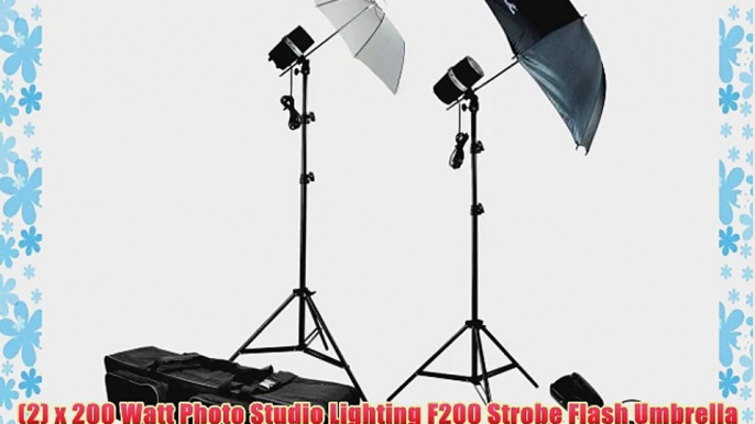 LimoStudio Two Photo Studio Monolight Strobe Flash Softbox Umbrella Lighting Kits Trigger Carry