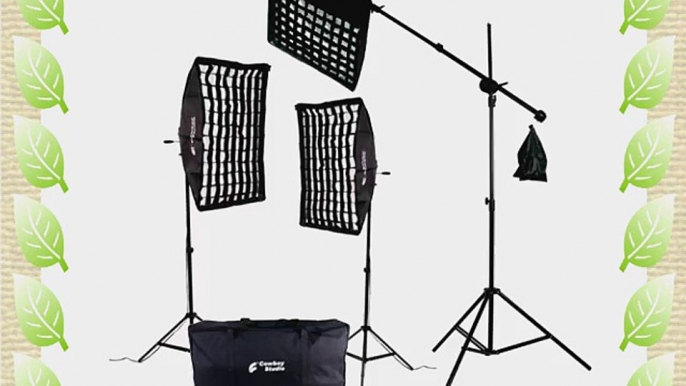 CowboyStudio 2000 Watt Photo Studio Lighting Grid Softbox Video Light Kit Boom Set