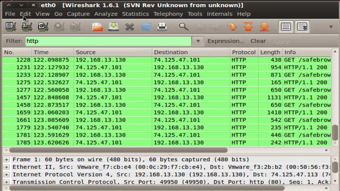 Sniffing Passwords over the network with Wireshark