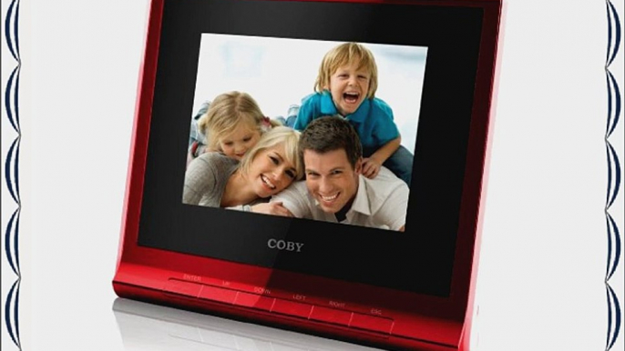 Coby DP356RED 3.5-Inch Digital Photo Frame with Alarm Clock Red