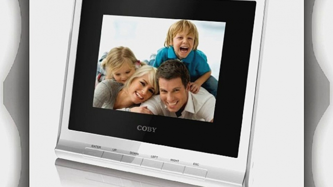 Coby DP356WHT 3.5-Inch Digital Photo Frame with Alarm Clock White