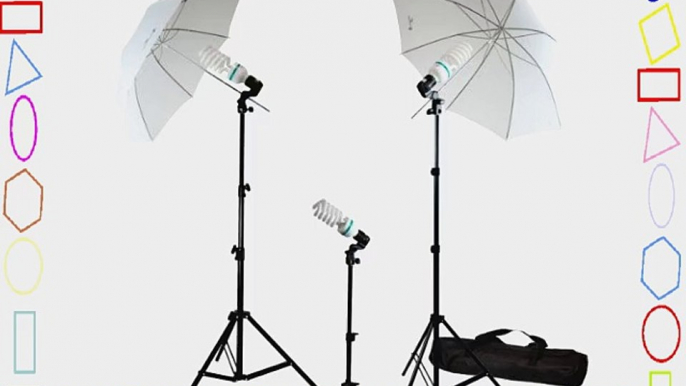 LimoStudio 3 Photography Video Photo Portrait Studio Umbrella Continuous Lighting Kit AGG103