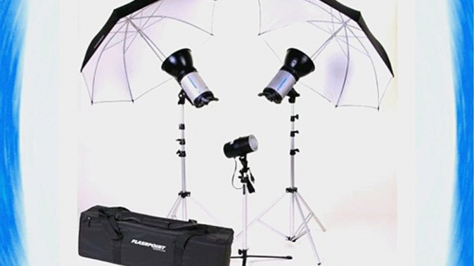 Flashpoint 3 Light Strobe Outfit with Stands 40 Umbrellas