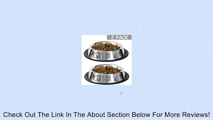 Dog Bowls, Food Bowl, for Small Pets, Metal, Stainless Steel, Non Skid, Dog, Puppy, Cat, Kitten, Rabbit, Feeder, Set of 2 Review