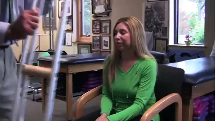 Heather Abbott takes early steps with new prosthetic leg