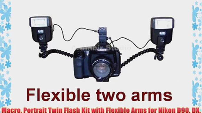 Macro Portrait Twin Flash Kit with Flexible Arms for Nikon D90 DX D90 D40 D60 D80 D70 D40x