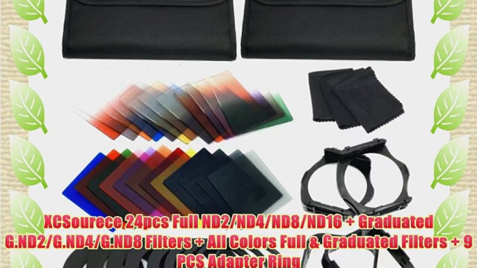 XCSourece 24pcs Full ND2/ND4/ND8/ND16   Graduated G.ND2/G.ND4/G.ND8 Filters   All Colors Full