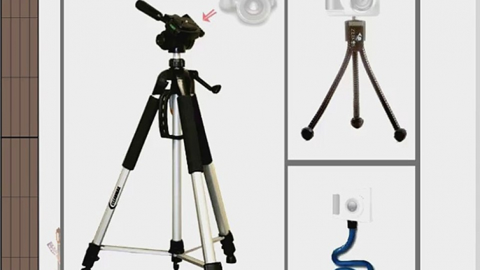 Solid 67 inch Tripod for Nikon Coolpix L19 L20 L21 L22 L24 with Flexible Monopod and Mini Tripod