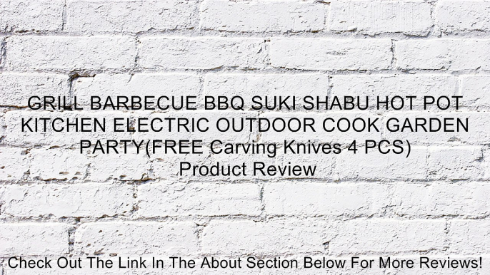 GRILL BARBECUE BBQ SUKI SHABU HOT POT KITCHEN ELECTRIC OUTDOOR COOK GARDEN PARTY(FREE Carving Knives 4 PCS) Review