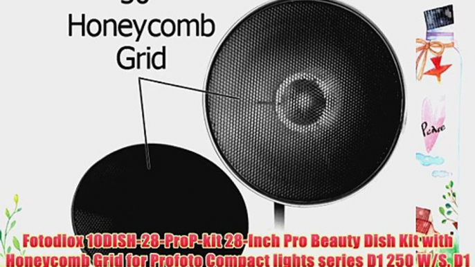 Fotodiox 10DISH-28-ProP-kit 28-Inch Pro Beauty Dish Kit with Honeycomb Grid for Profoto Compact