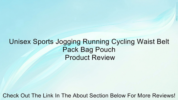 Unisex Sports Jogging Running Cycling Waist Belt Pack Bag Pouch Review