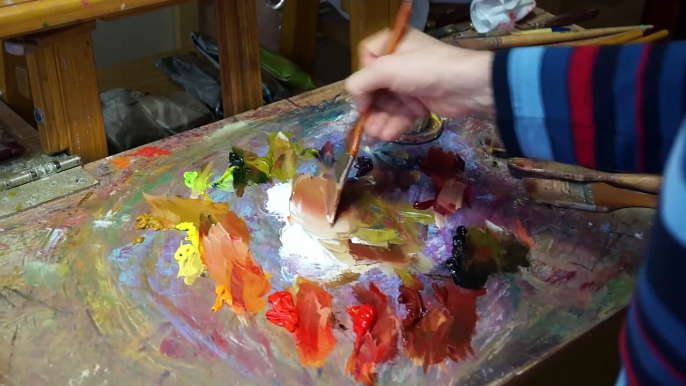 "Цветы. Фантазия". Живопись маслом. Painting flowers. Oil painting demonstration. 油畫  油絵