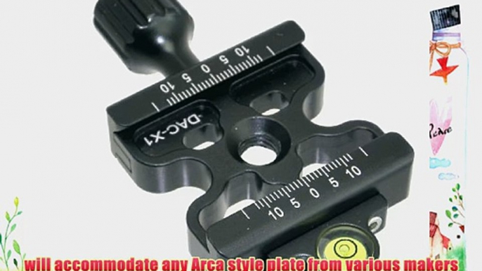 Skeleton Clamp Desmond DAC-X1 50mm QR Lightweight w Bubble Level 3/8 w 1/4 Adapter Arca Compatible