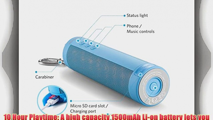 Anker Splashproof Outdoor Bluetooth 4.0 Wireless Speaker with 10 Hour Rechargeable Battery