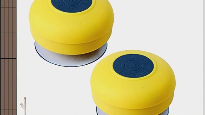 HDE Mini Rechargeable wireless Bluetooth Hands Free Mic Waterproof Outdoor Speaker (Yellow)