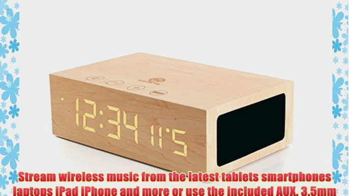 Wireless Bluetooth Stereo Speaker Clock Kit with Alarm Functions and LED Display by GOgroove